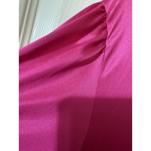 Vintage Vandemere Pink Lacy Housecoat Nightgown Robe Large Silky Liquid Mid - Picture 8 of 9